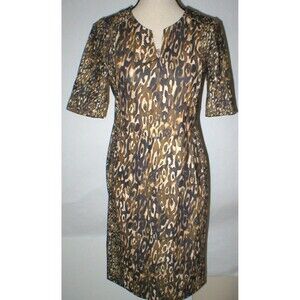 New Womens $475 2 NWT Designer Escada Sport Leopard Print Dress 38 Ejunka Knee